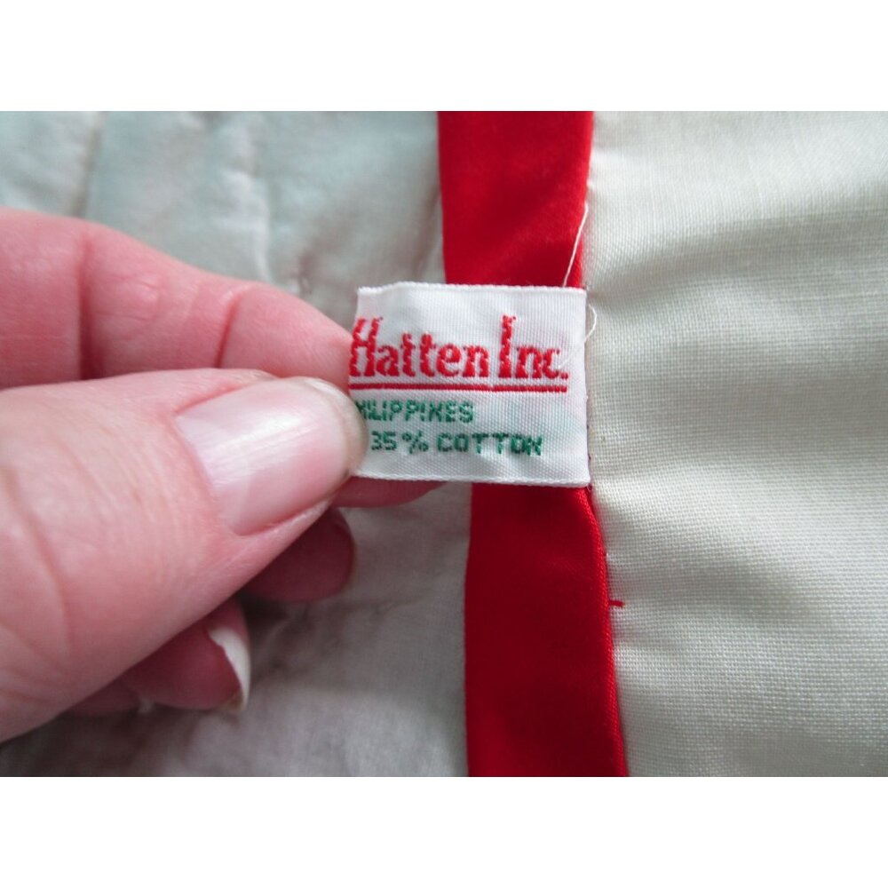 Vintage House Of Hatten Southwest Santa Applique Tree Skirt 58" Cotton Poly GUC - Picture 9 of 16